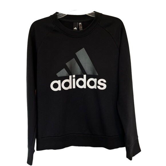 adidas Sweatshirt Running Essentials Womens Black Training Gym S97079 Sz Medium - Picture 1 of 7